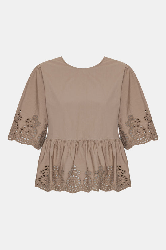 LulaIC Top - Mocca Embroidery