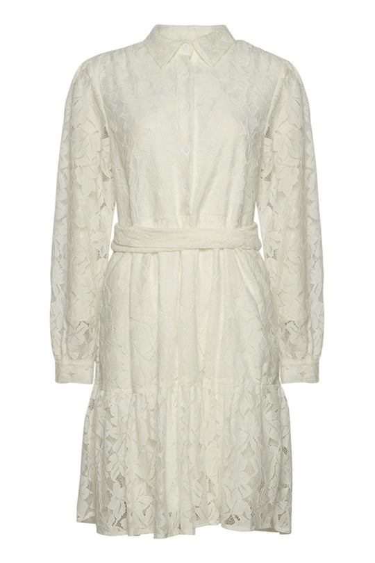 Noella Pixi Shirt Dress Lace - White