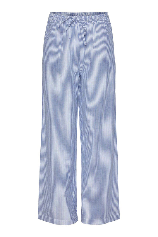 PCMalula HW Wide Pants - Bright White Blue