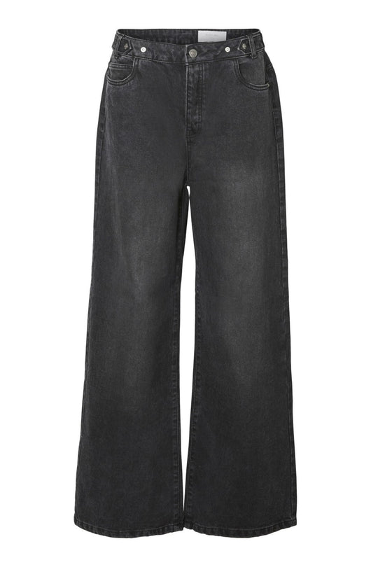 NMAshley NW Relaxed Wide Leg Jeans - Black Denim