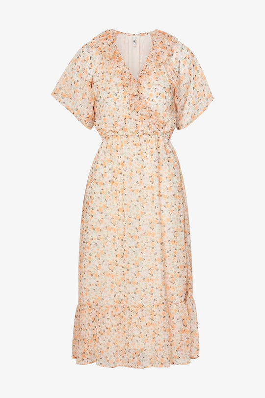 JDYMoon SS Midi Wrap Dress - Cloud Dancer Easy Flower