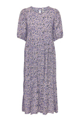 JDYStarr Life 2/4 Mid Calf Dress - Chalk Violet CD Kamille Flowers