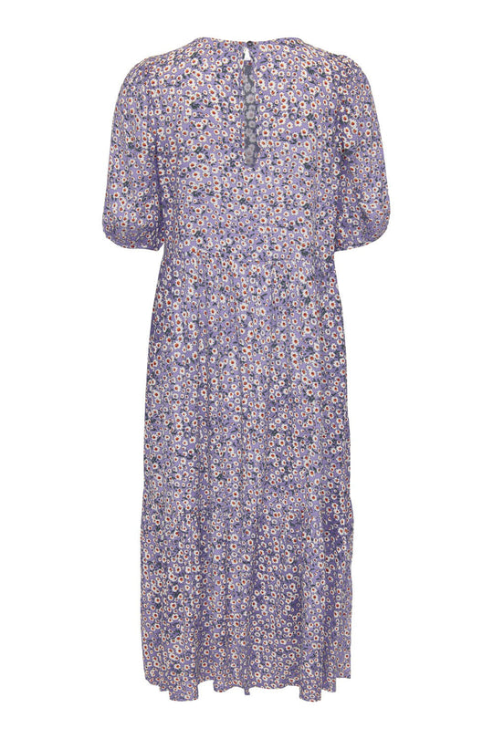 JDYStarr Life 2/4 Mid Calf Dress - Chalk Violet CD Kamille Flowers