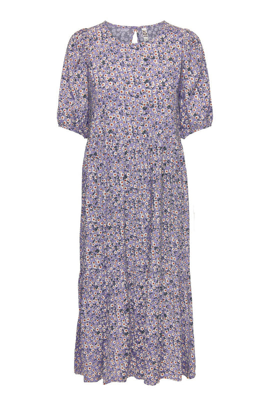 JDYStarr Life 2/4 Mid Calf Dress - Chalk Violet CD Kamille Flowers