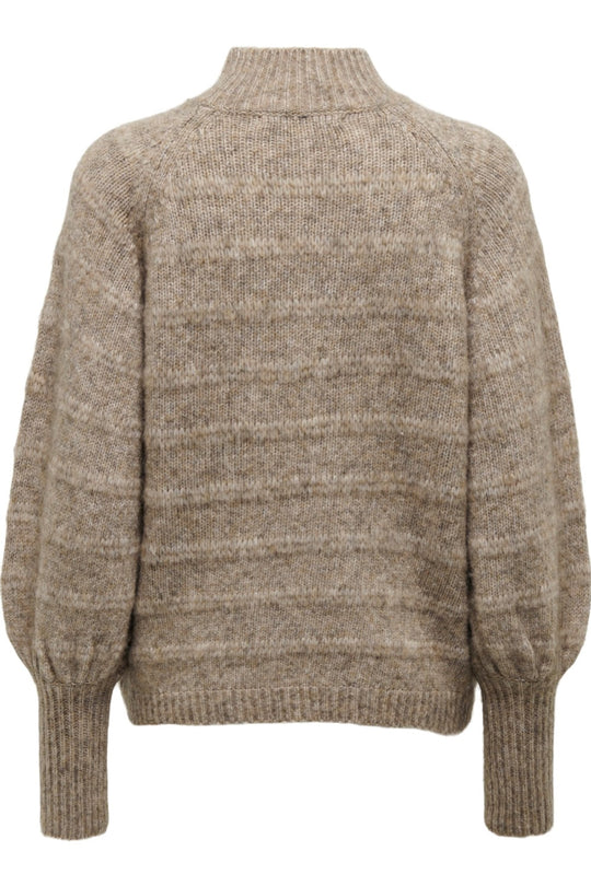 ONLCelina Life LS High Pullover Knit - Chestnut W. Melange