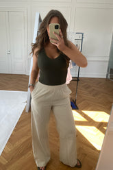 JXKira Relaxed Linen Pants - Fog