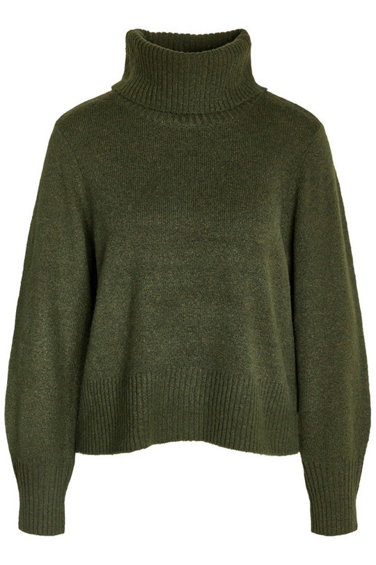 NMFriva LS Roll Neck Knit - Kombu Green