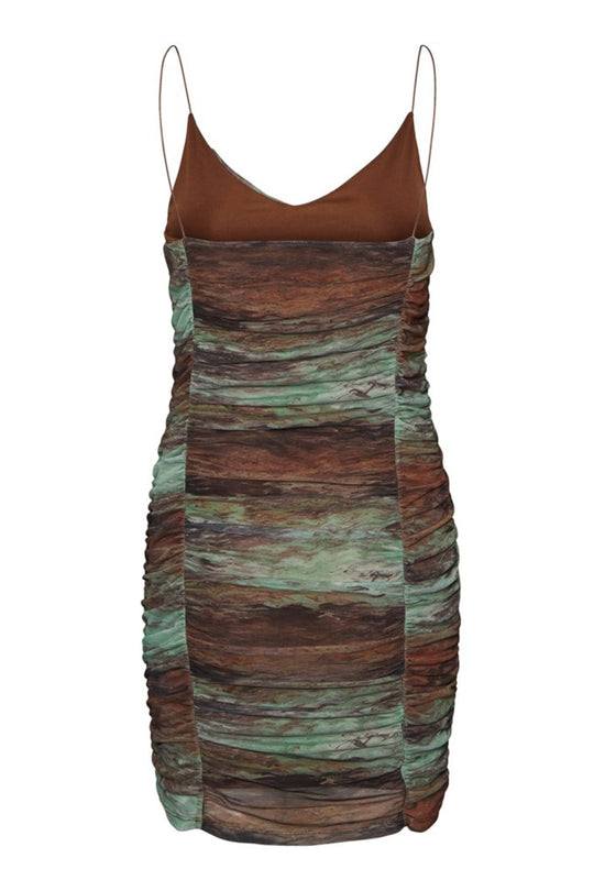 NMLesley LS Rouching Dress - Pinecone