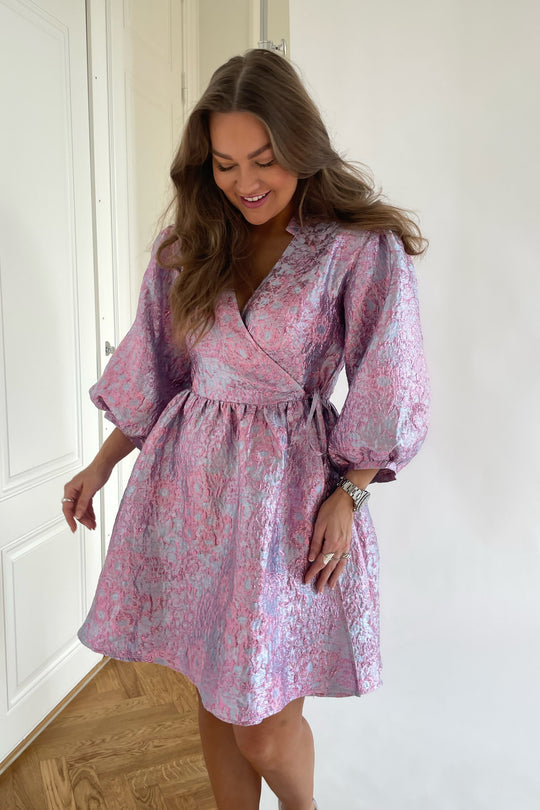 Noella Aya Jacquard Dress - Lilac Jacquard