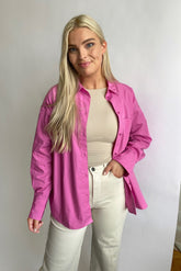 JXJamie LS Relaxed Poplin Shirt - Super Pink