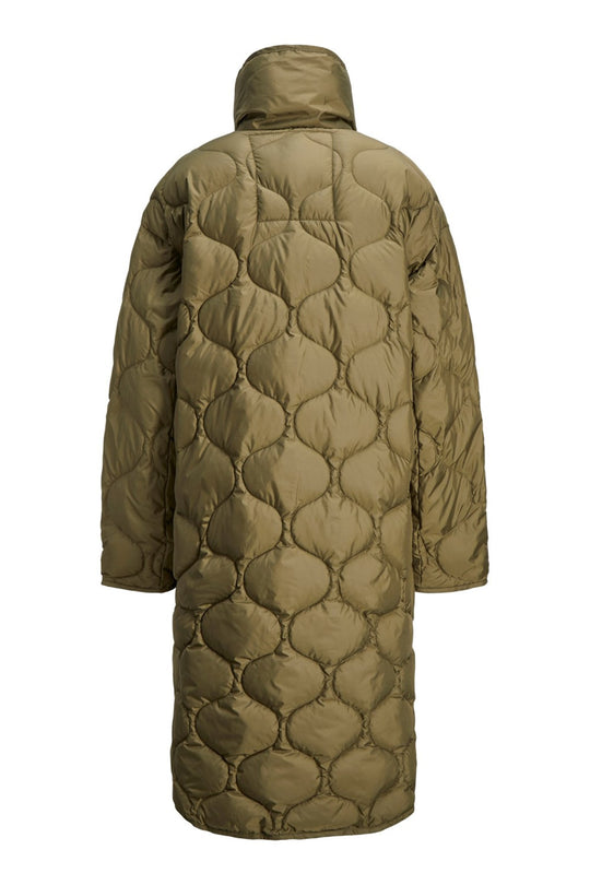 JXLenora Shiny Quilted Coat - Burnt Olive