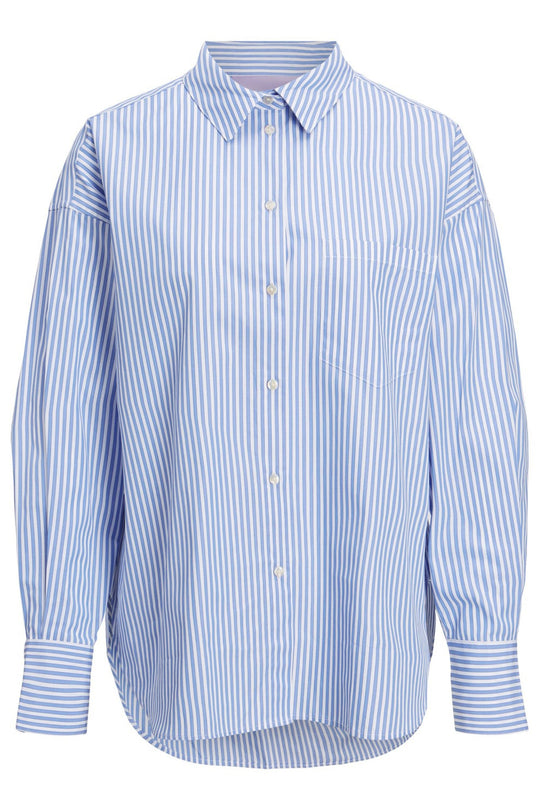 JXJamie LS Relaxed Poplin Shirt - Navy Blazer Stripes