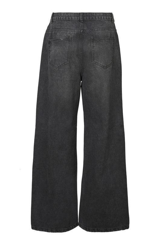 NMAshley NW Relaxed Wide Leg Jeans - Black Denim