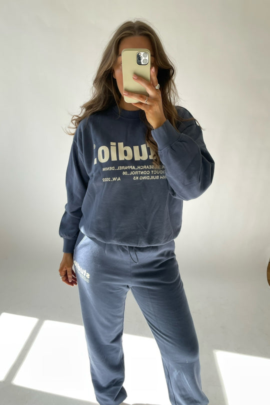 JXBianca HW Relaxed Vin Sweatpants - Nightshadow Blue