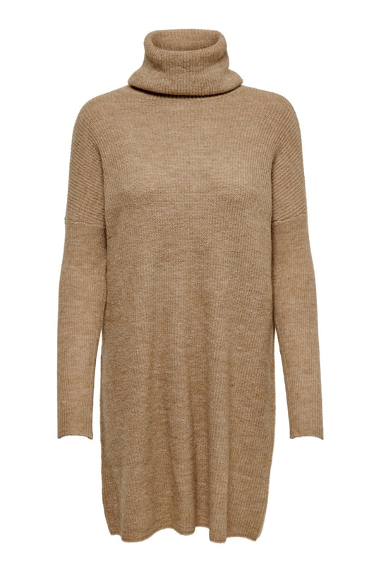 ONLJana LS Cowl Neck Dress Wool Knit - Indian Tan