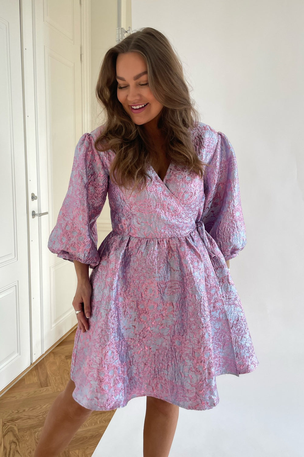 Aya Jacquard Dress Lilac Noella - Product - Sienna Goodies