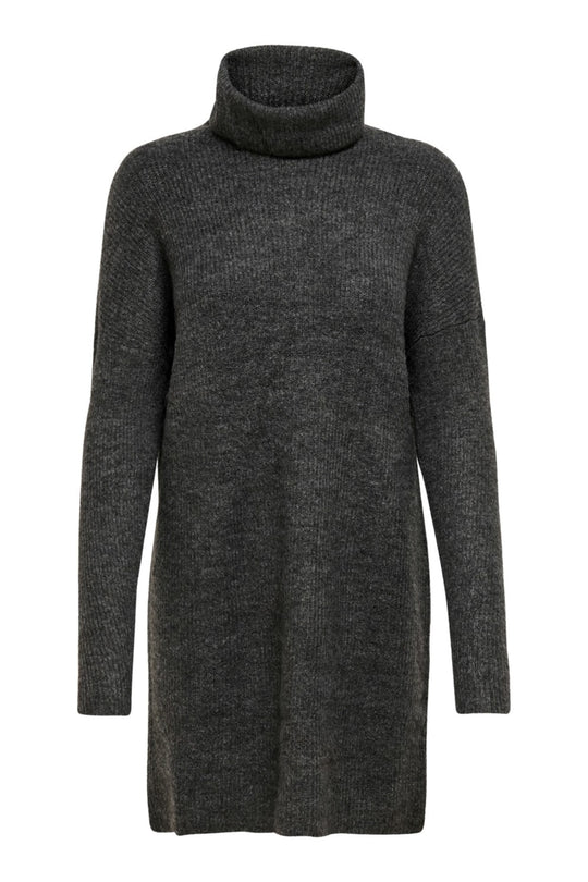 ONLJana LS Cowl Neck Dress Wool Knit - Dark Grey Melange