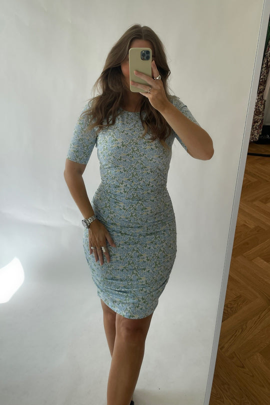 Alma Dress - Baby Blue Flower