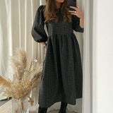 Aminni O-Neck 3/4 Midi Dress - Ivy Green
