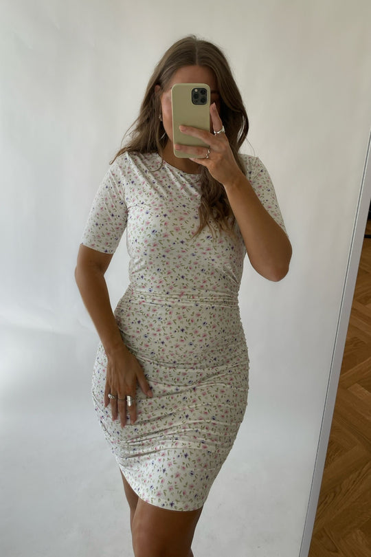 Alma Dress - Creme Flower