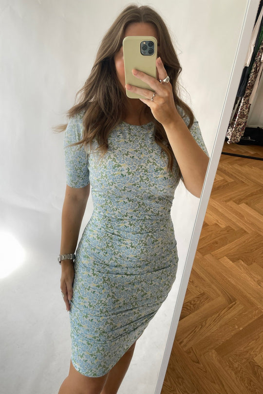 Alma Dress - Baby Blue Flower