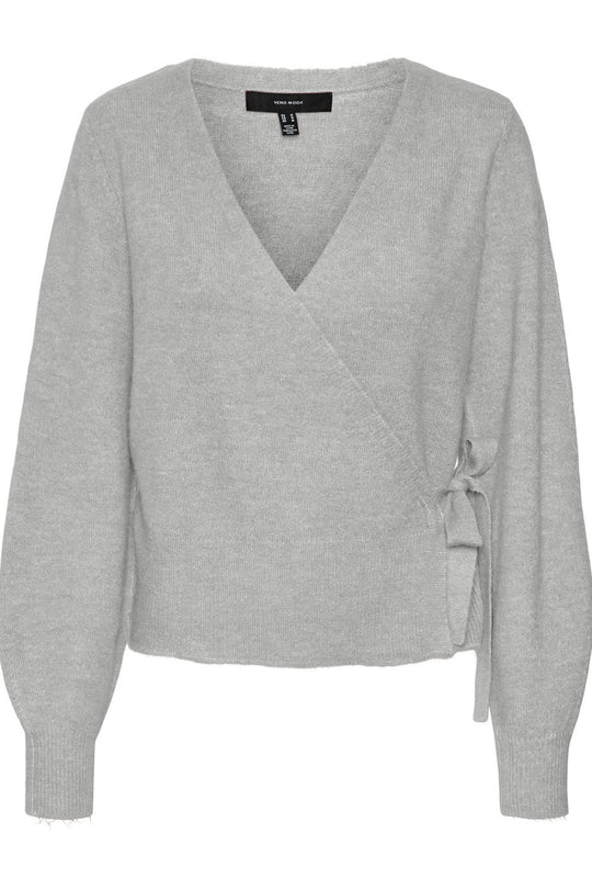 VMSimone LS Wrap Cardigan - Light Grey Melange