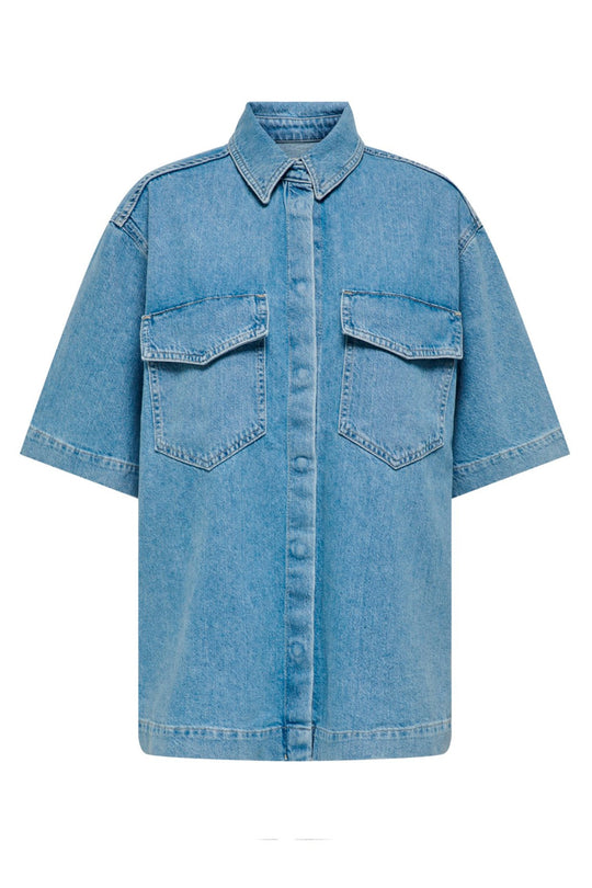 ONLSophie Oversize SS Shirt - Light Blue Denim