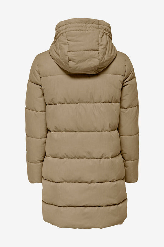 ONLDolly Long Puffer Coat - Crockery