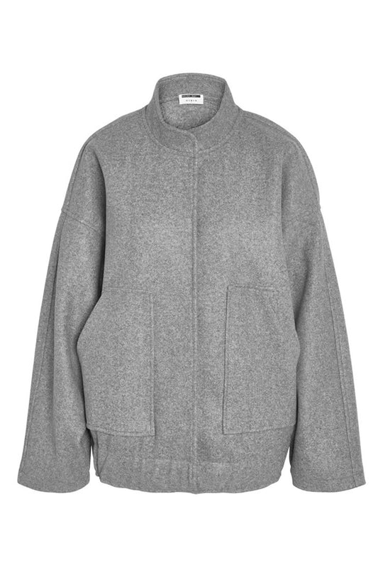 NMHalston LS Bomber Jacket - Light Grey Melange