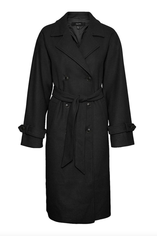 VMFortunevega Long Trenchcoat - Black Solid