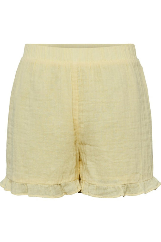 PCLelou HW Frill Shorts - Pale Banana