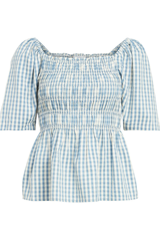 VIBea 2/4 Smock Top - Bonnie Blue