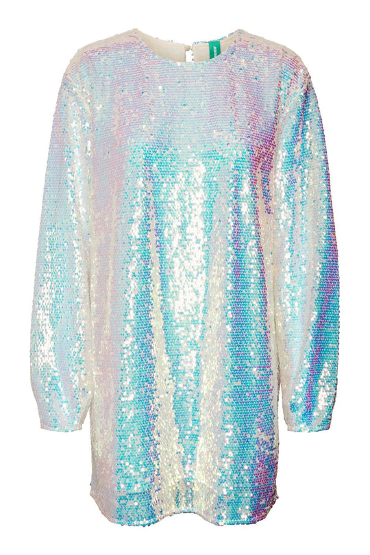 SNNaomi LS Sequin Mini Dress - Silver Sequin