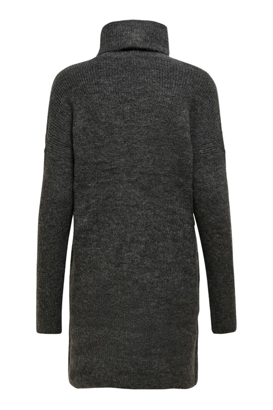 ONLJana LS Cowl Neck Dress Wool Knit - Dark Grey Melange