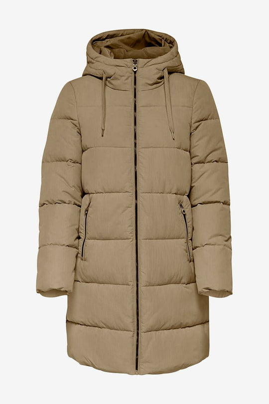 ONLDolly Long Puffer Coat - Crockery